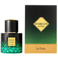 Perfume bottle and packaging of INTOXICATE MYSTIQUE La Fede on a white background